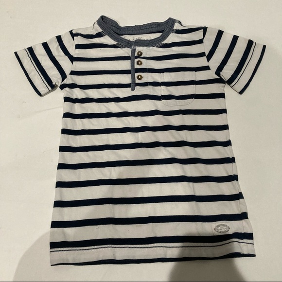 LOGG HM Boys Shirt Sz 6-8y Black & White Stripe - Picture 1 of 3